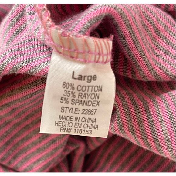 Womens Large Poof Pink and Gray Long Sleeve Shirt - Picture 7 of 8